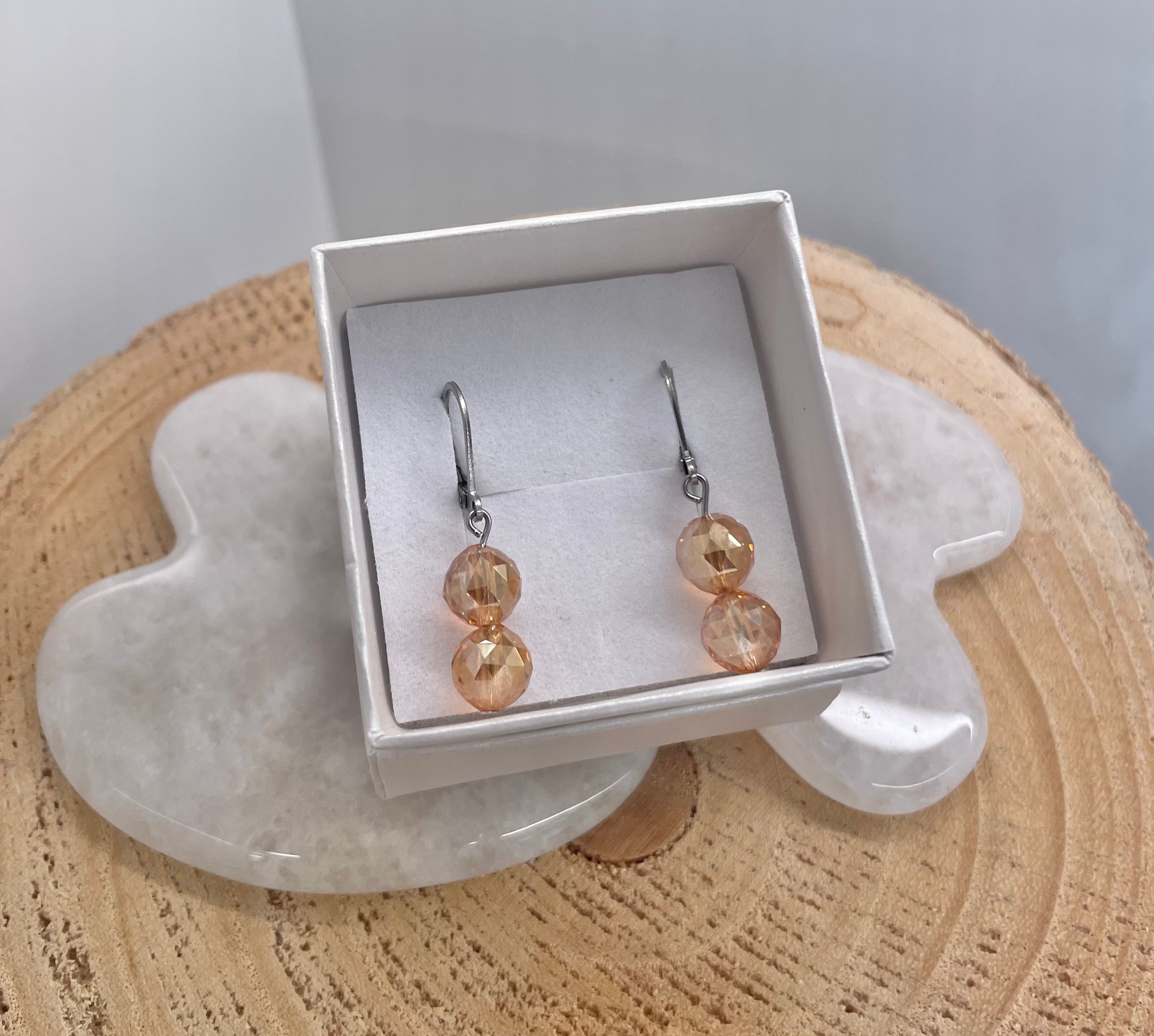 Aura Gold Faceted 8mm Earrings