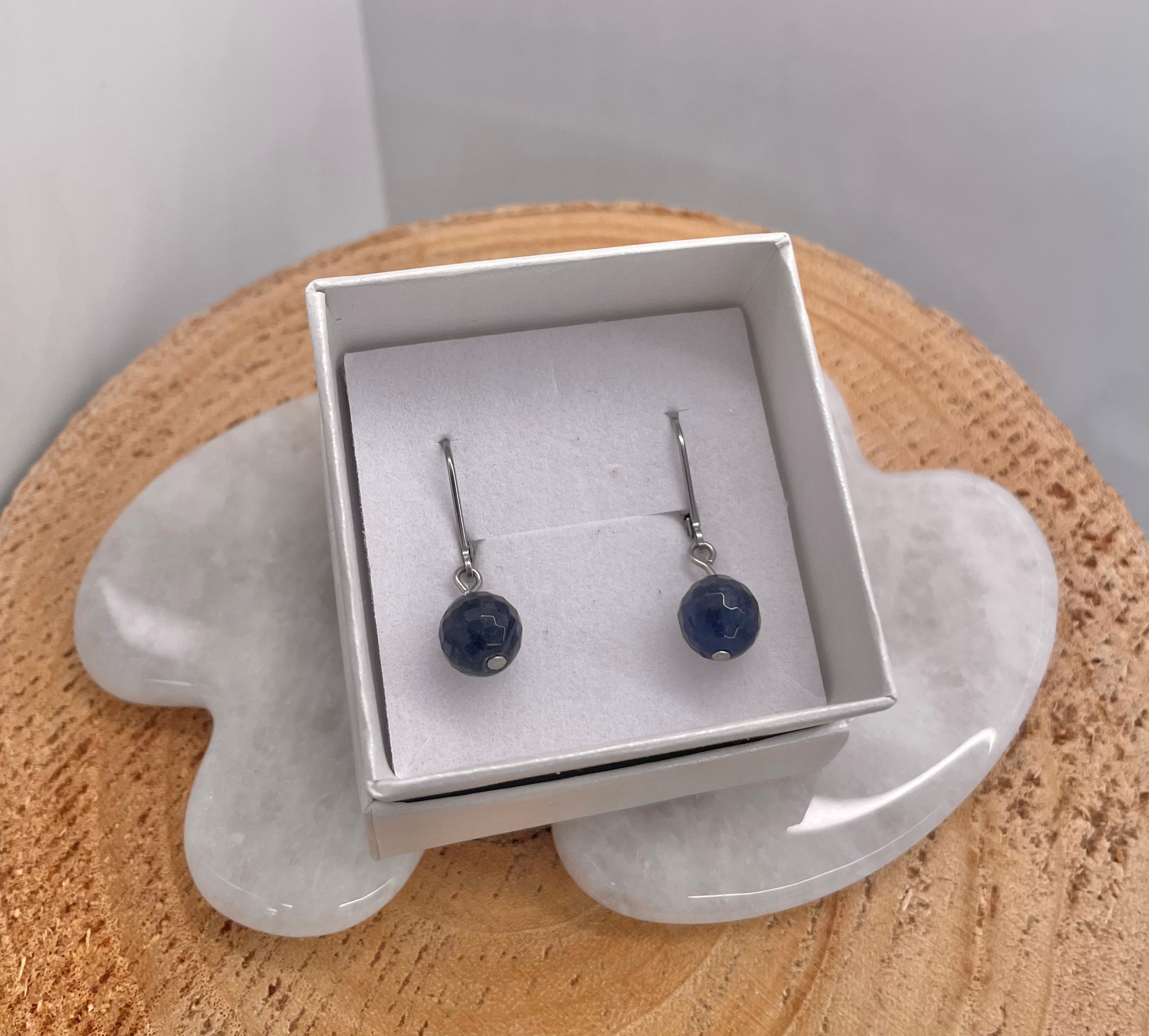 Sodalite Faceted 8mm Earrings