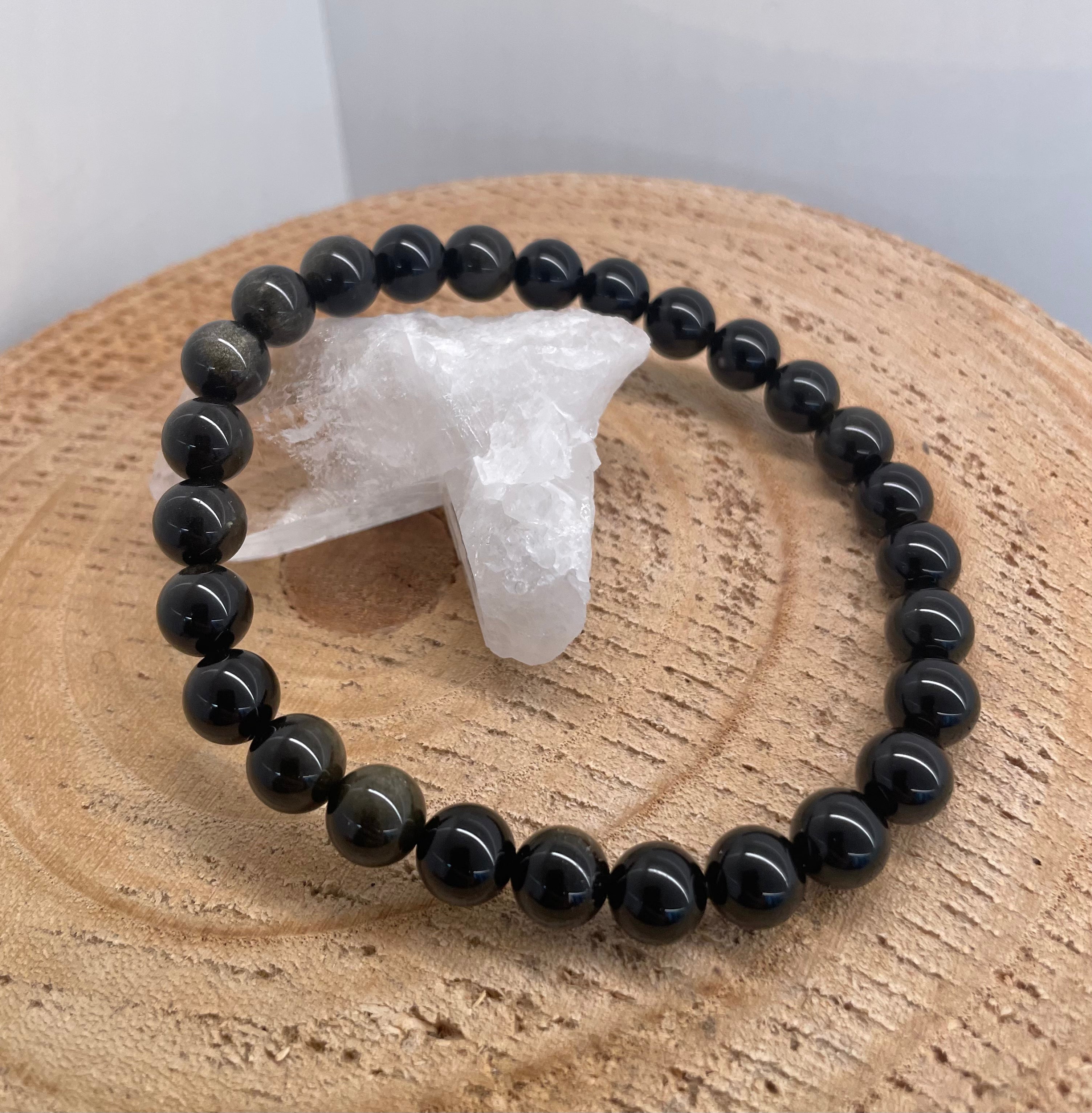 Golden Obsidian Ø 8 mm - Men’s Bracelet