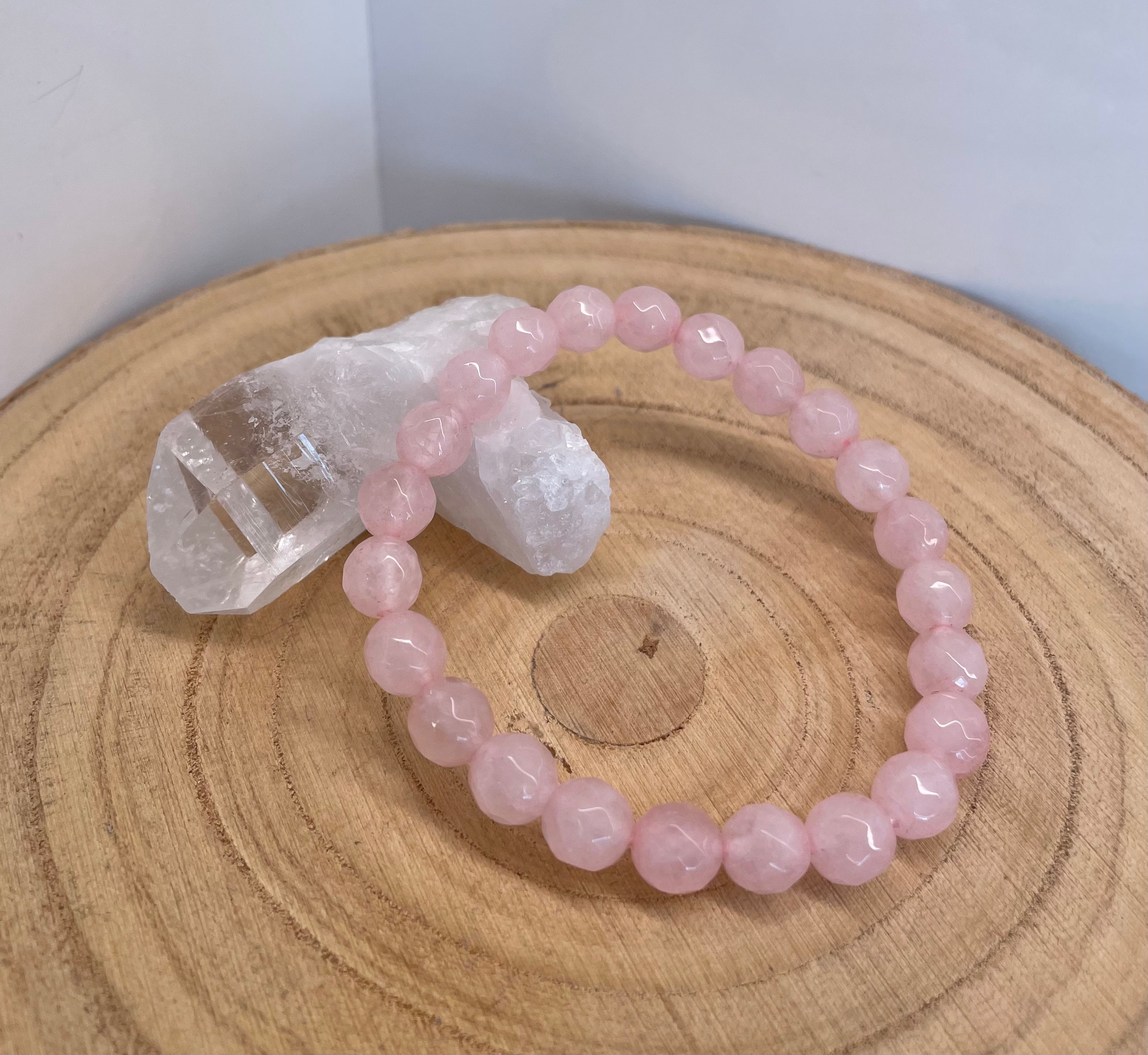 Rose Quartz 8mm Faceted Bracelet